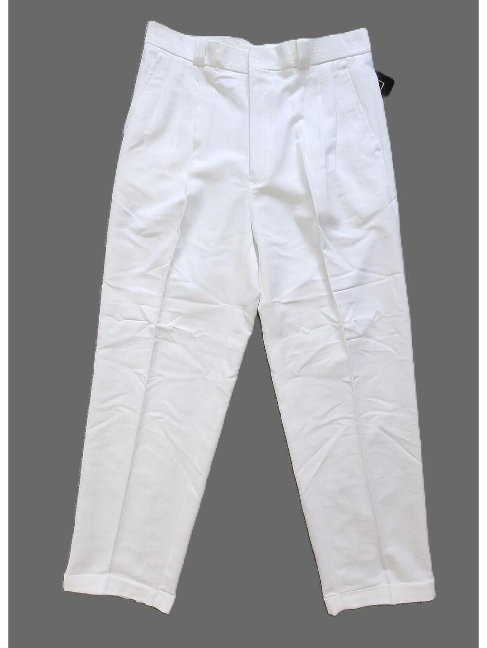 Artitec Men's 32x30 White Pleated Dress Pants High Waist Cuffed - NEW Vintage